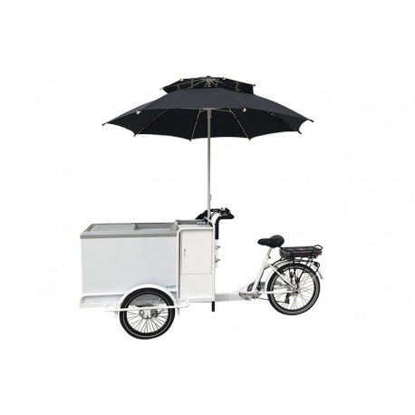 KidsCab cargo bike ice cream cart with freezer